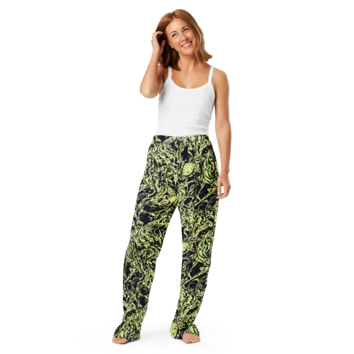 Chartreuse Chaos on a Women's Pajama Pants