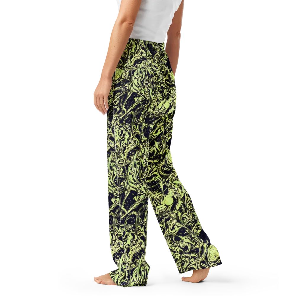 Chartreuse Chaos on Women's Pajama Pants — Left