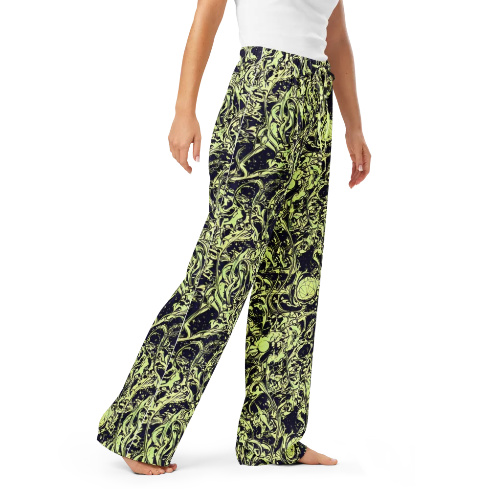 Chartreuse Chaos on Women's Pajama Pants — Right Front