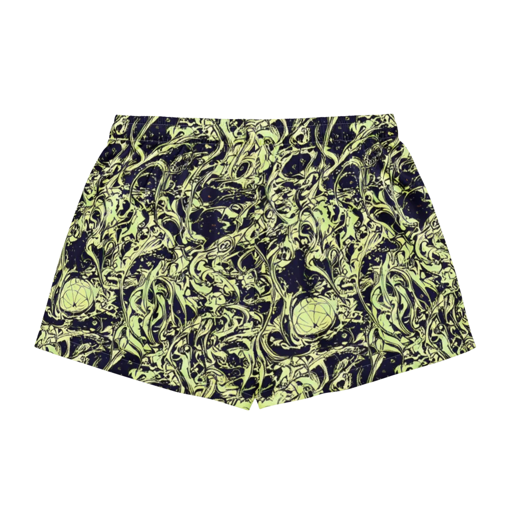 Chartreuse Chaos on Women's Pajama Shorts — Back