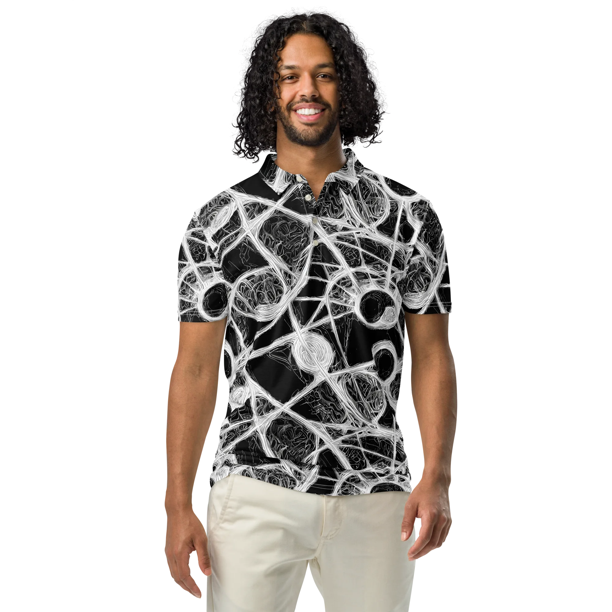 Obsidian Network on Men's Slim Fit Polo Shirt — Front
