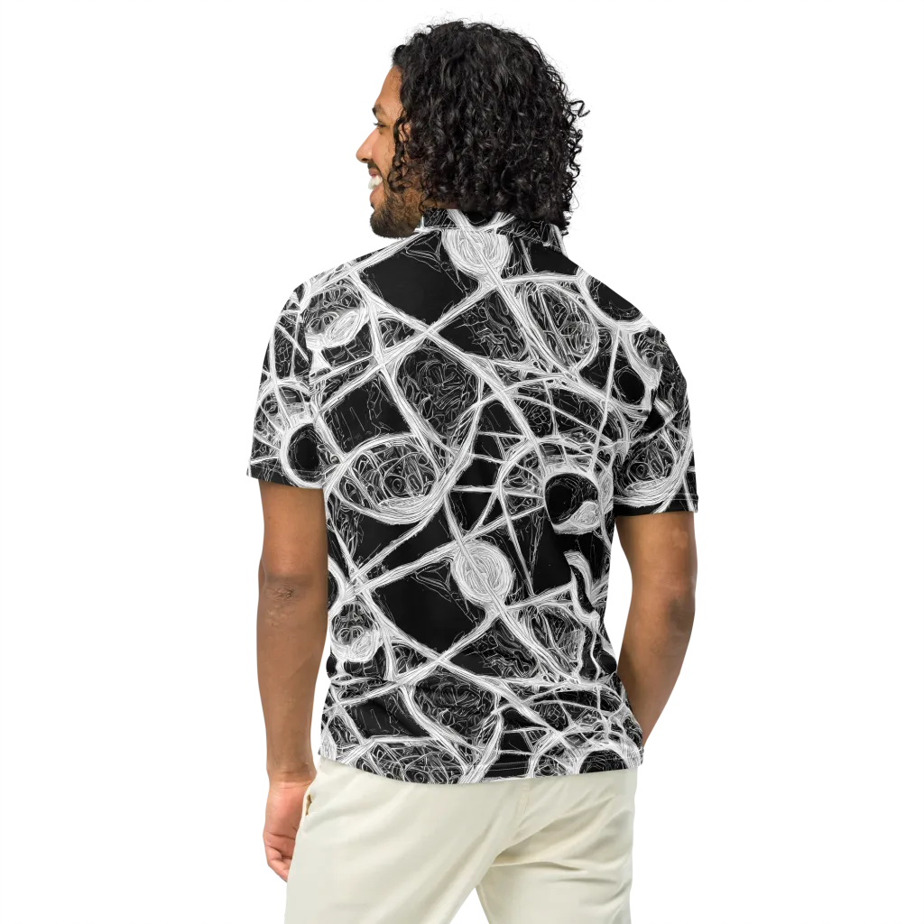 Obsidian Network on Men's Slim Fit Polo Shirt — Back