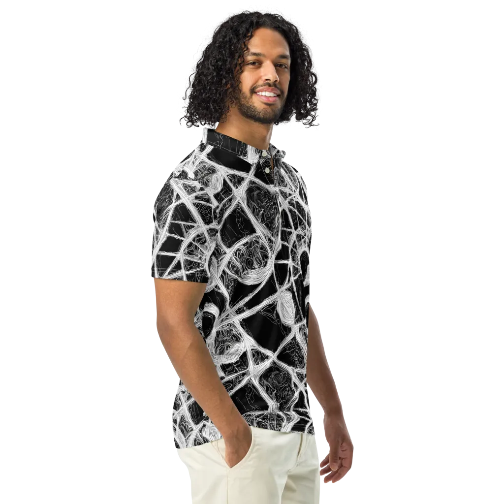 Obsidian Network on Men's Slim Fit Polo Shirt — Right Front