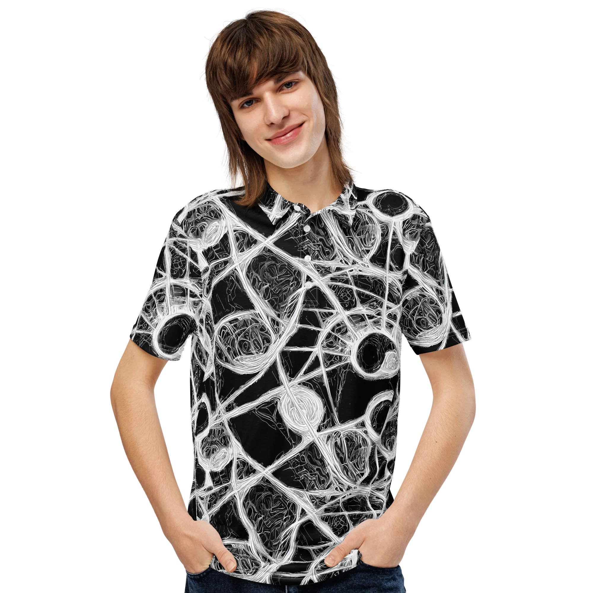 Obsidian Network on Men's Slim Fit Polo Shirt — Front