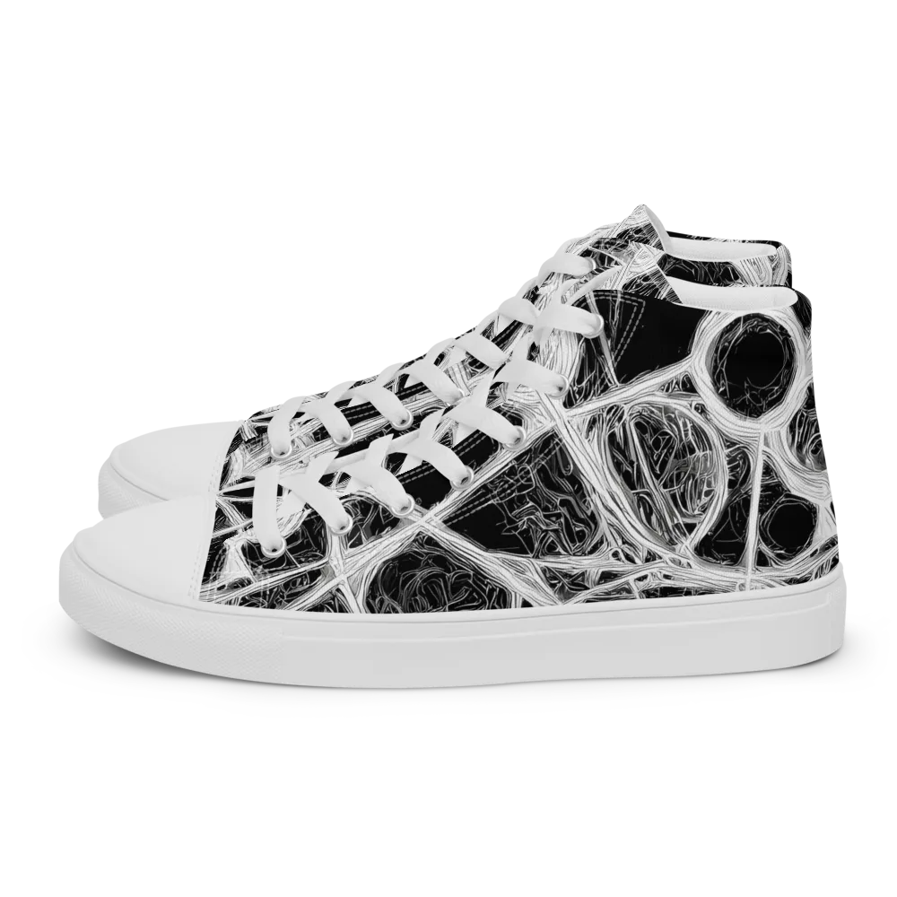 Obsidian Network on Men's High Top Canvas Shoes — Left