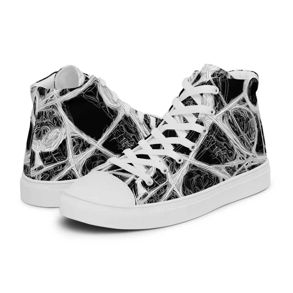 Obsidian Network on Women's High Top Canvas Shoes — Left
