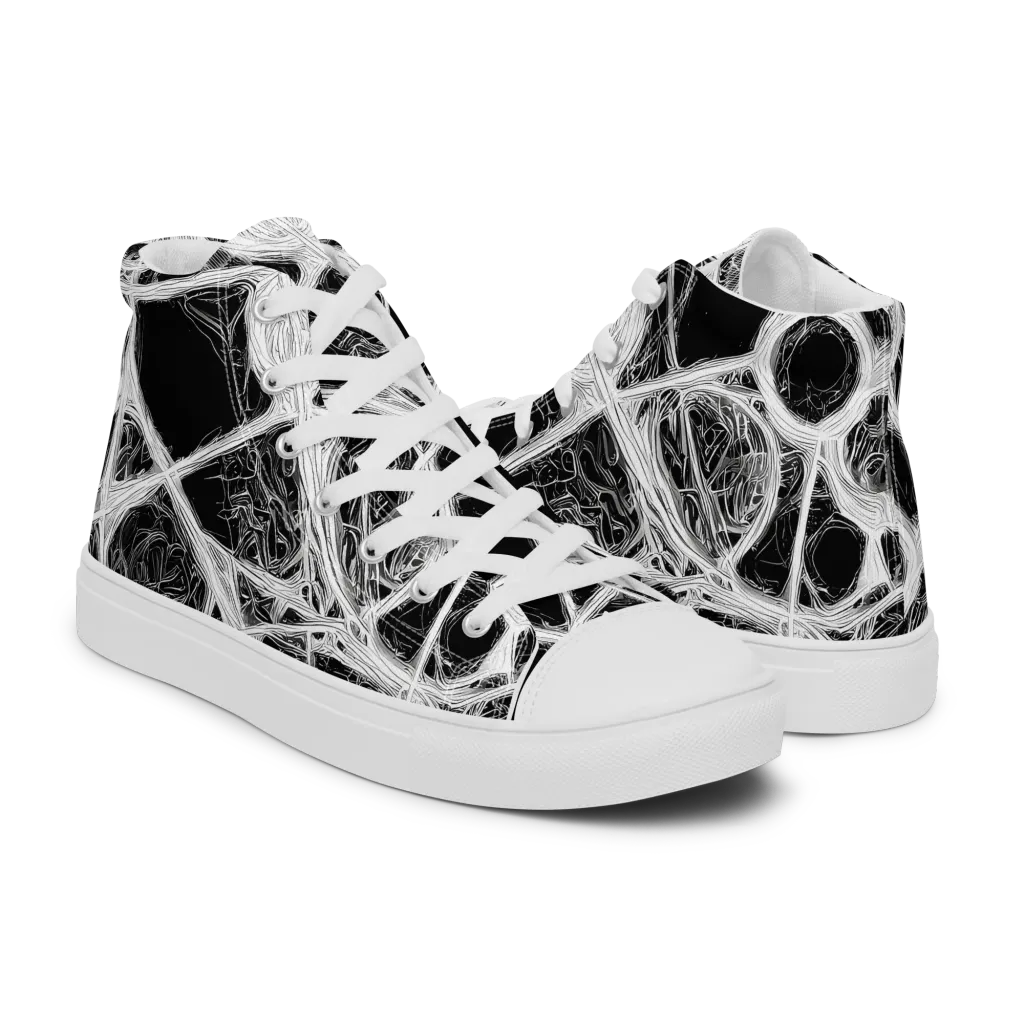 Obsidian Network on Women's High Top Canvas Shoes — Right