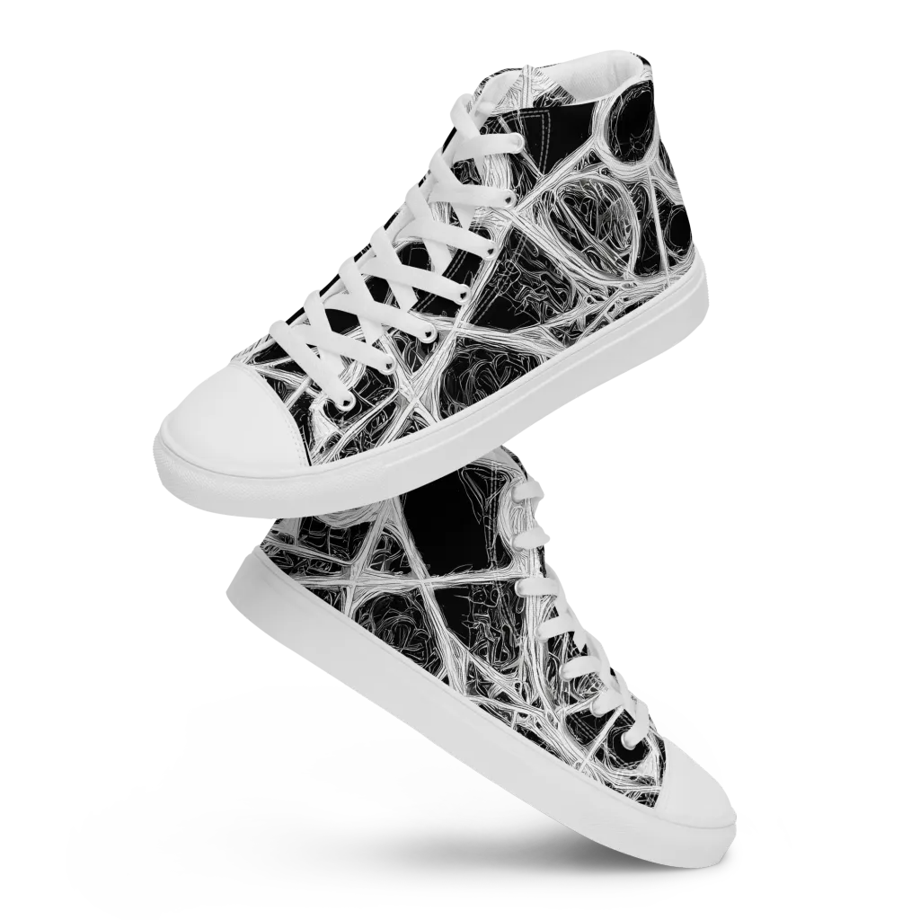 Obsidian Network on Women's High Top Canvas Shoes — Front