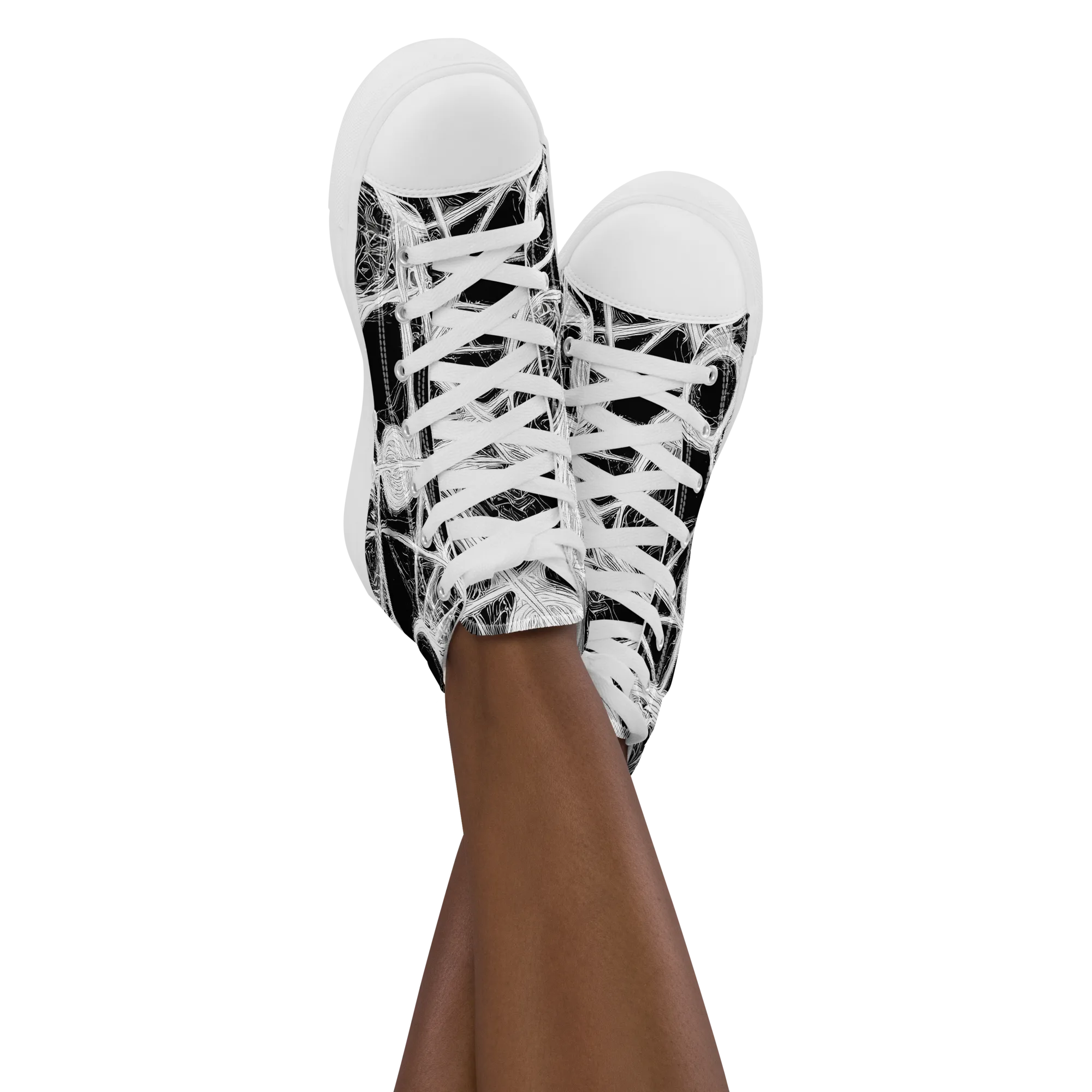 Obsidian Network on Women's High Top Canvas Shoes — Front