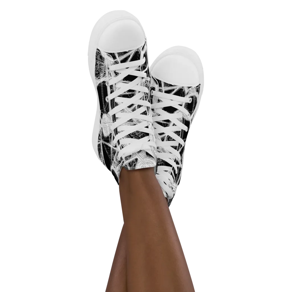 Obsidian Network on Women's High Top Canvas Shoes — Front