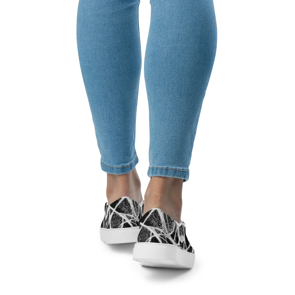 Obsidian Network on Women's Slip-On Canvas Shoes — Back