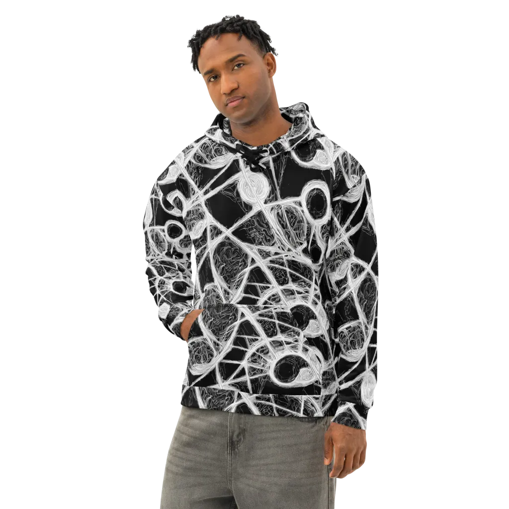 Obsidian Network on Cotton Hoodie — Left Front