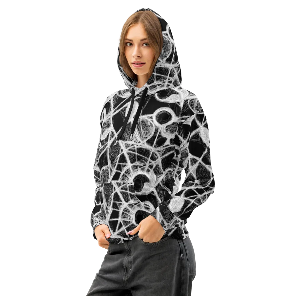 Obsidian Network on Cotton Hoodie — Left Front