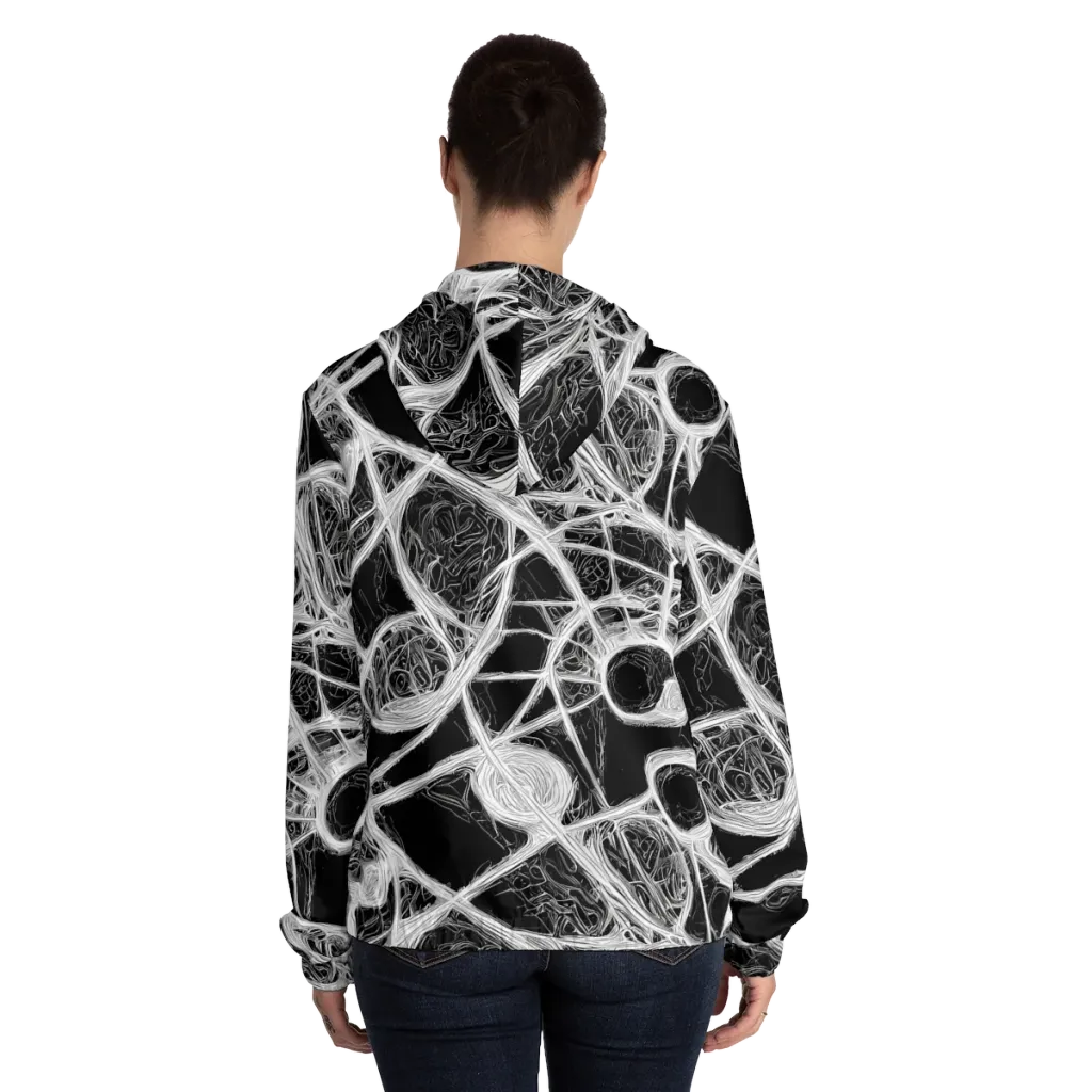 Obsidian Network on Women's Full-Zip Hoodie — Back On Person