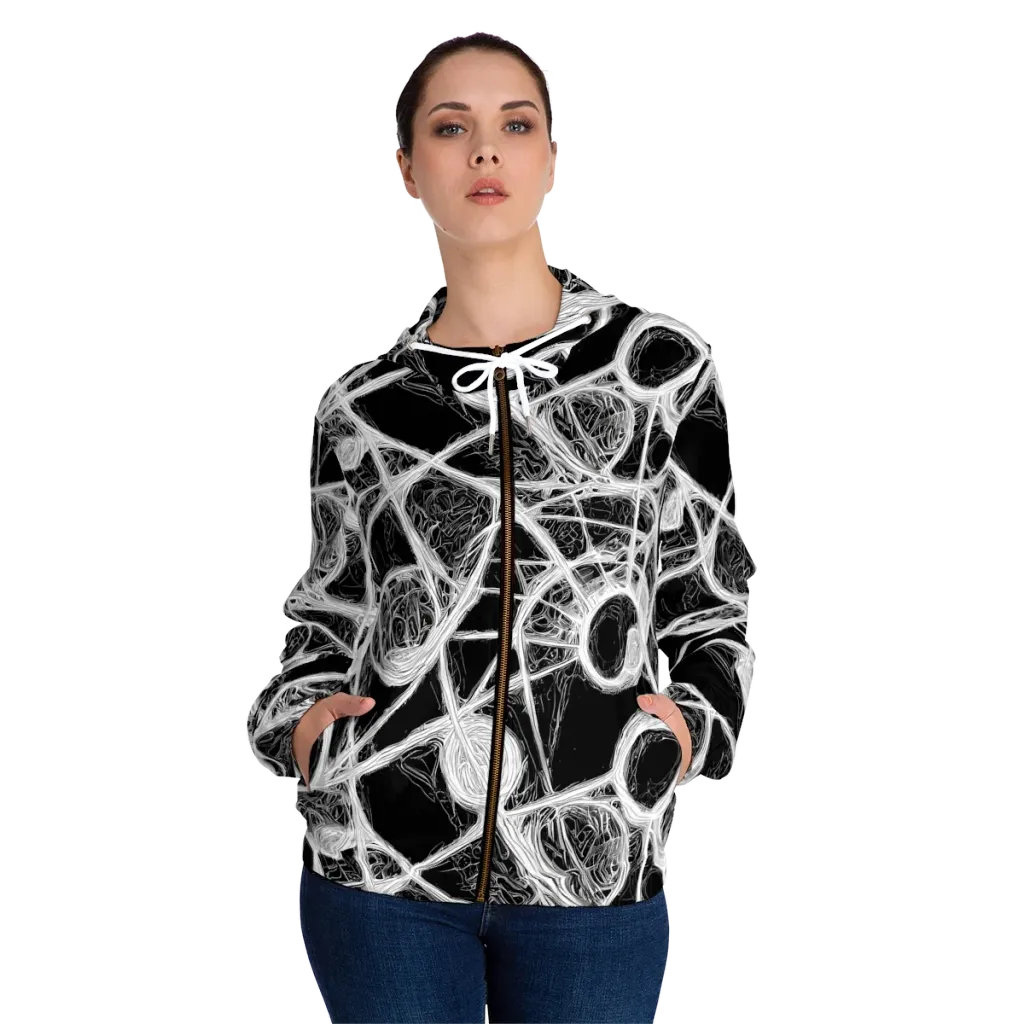 Obsidian Network on Women's Full-Zip Hoodie — Front On Person