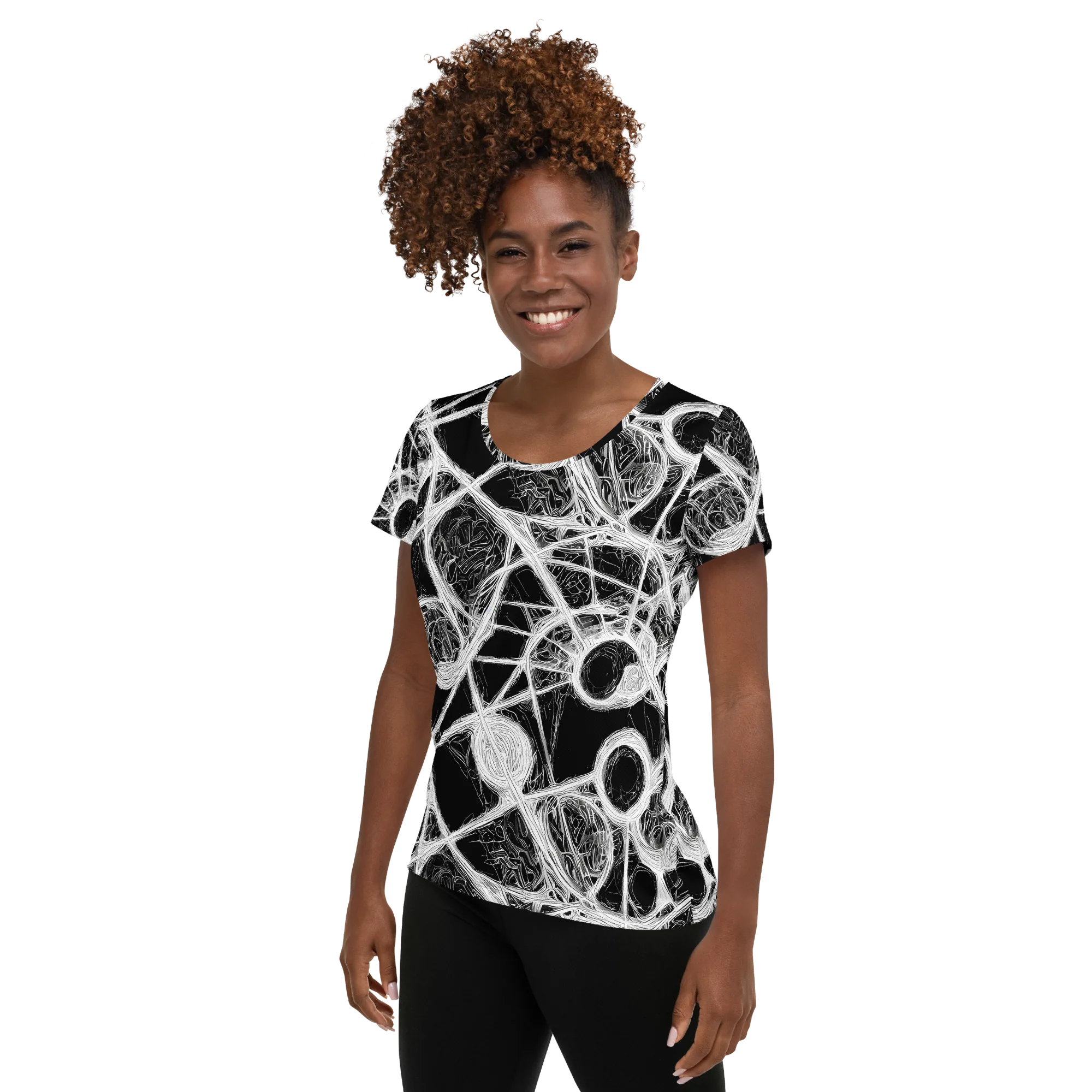 Obsidian Network on Women's Athletic T-Shirt — Left