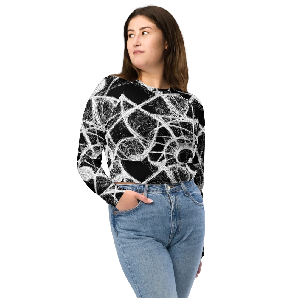 Obsidian Network on Long Sleeve Crop Top — Front