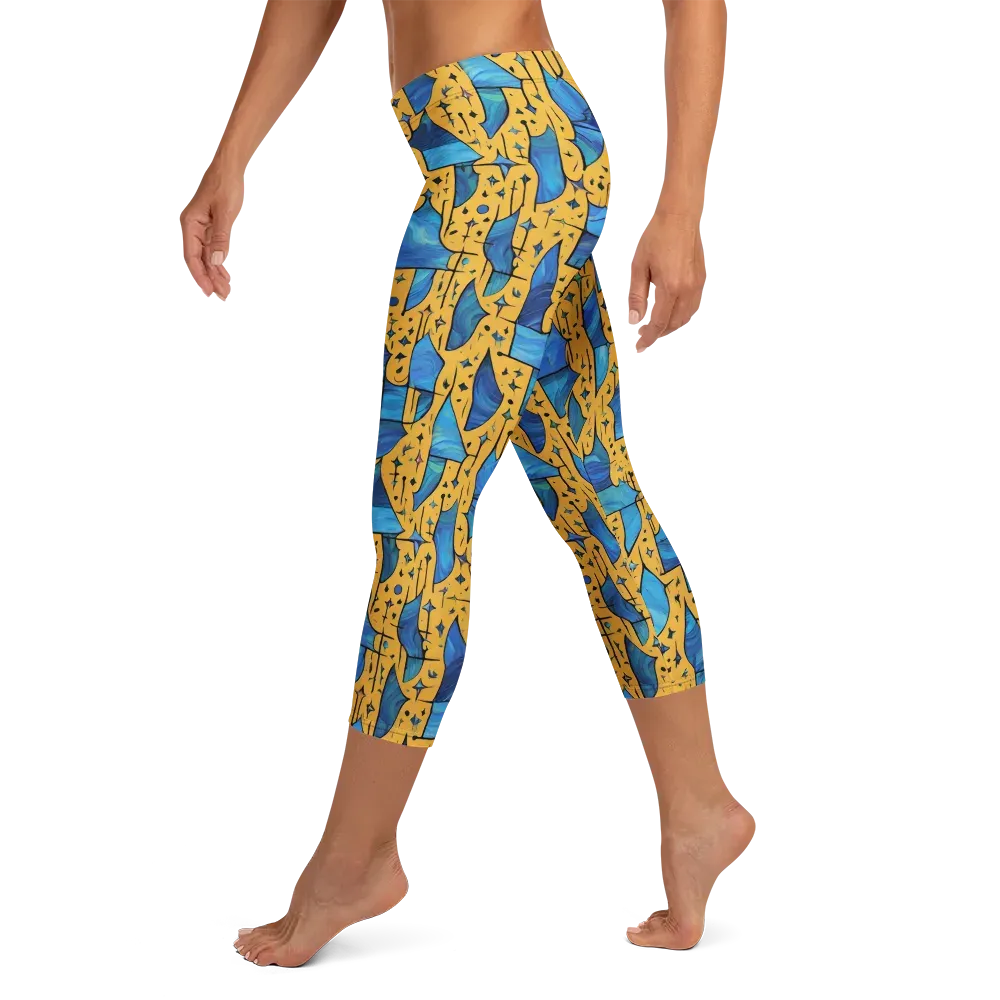 Gilded Current on Capri Leggings — Left