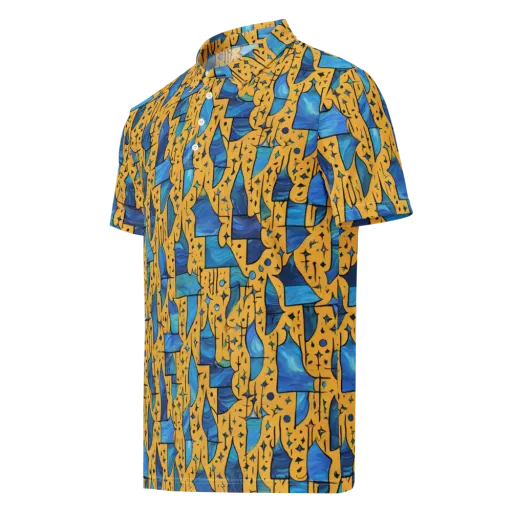 Gilded Current on a Men's Slim Fit Polo Shirt