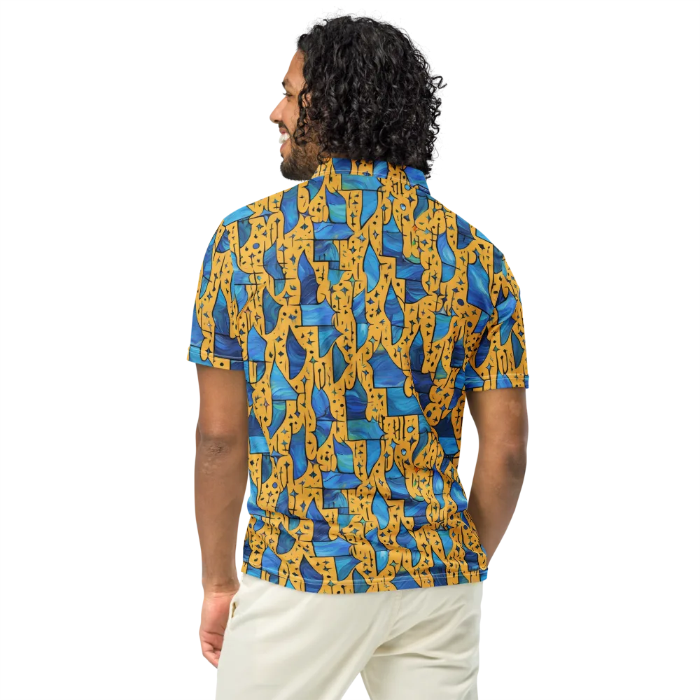 Gilded Current on Men's Slim Fit Polo Shirt — Back