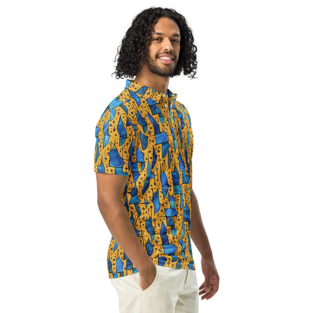 Gilded Current on Men's Slim Fit Polo Shirt — Right Front