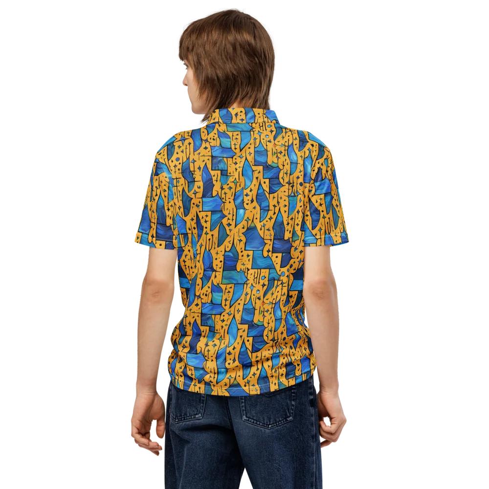 Gilded Current on Men's Slim Fit Polo Shirt — Back