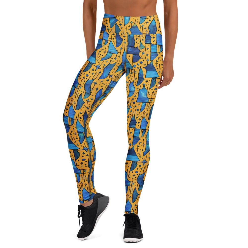Gilded Current on Yoga Leggings — Front
