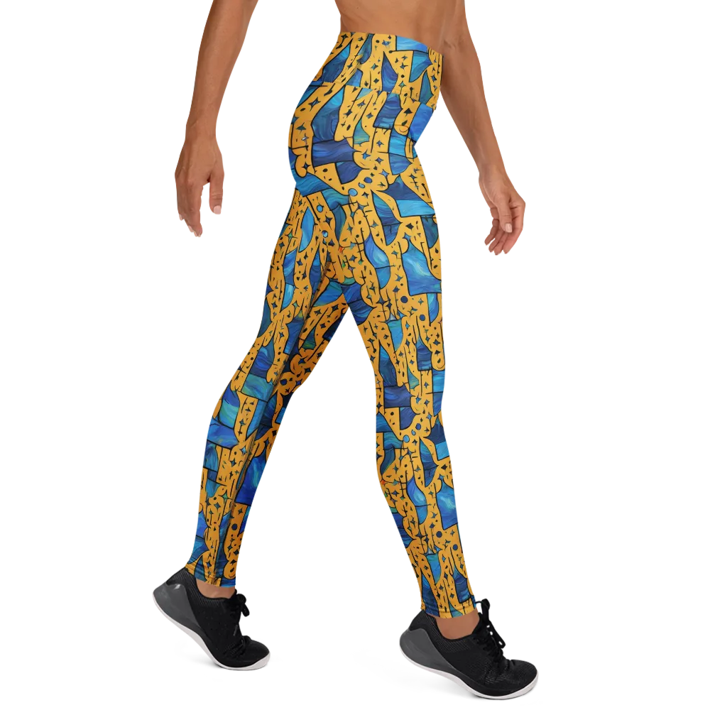 Gilded Current on Yoga Leggings — Right
