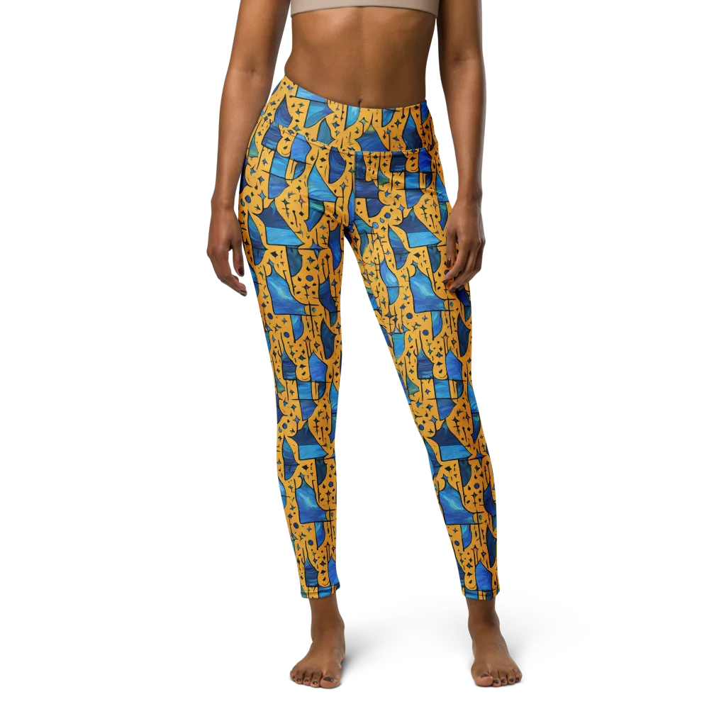 Gilded Current on Yoga Leggings — Front
