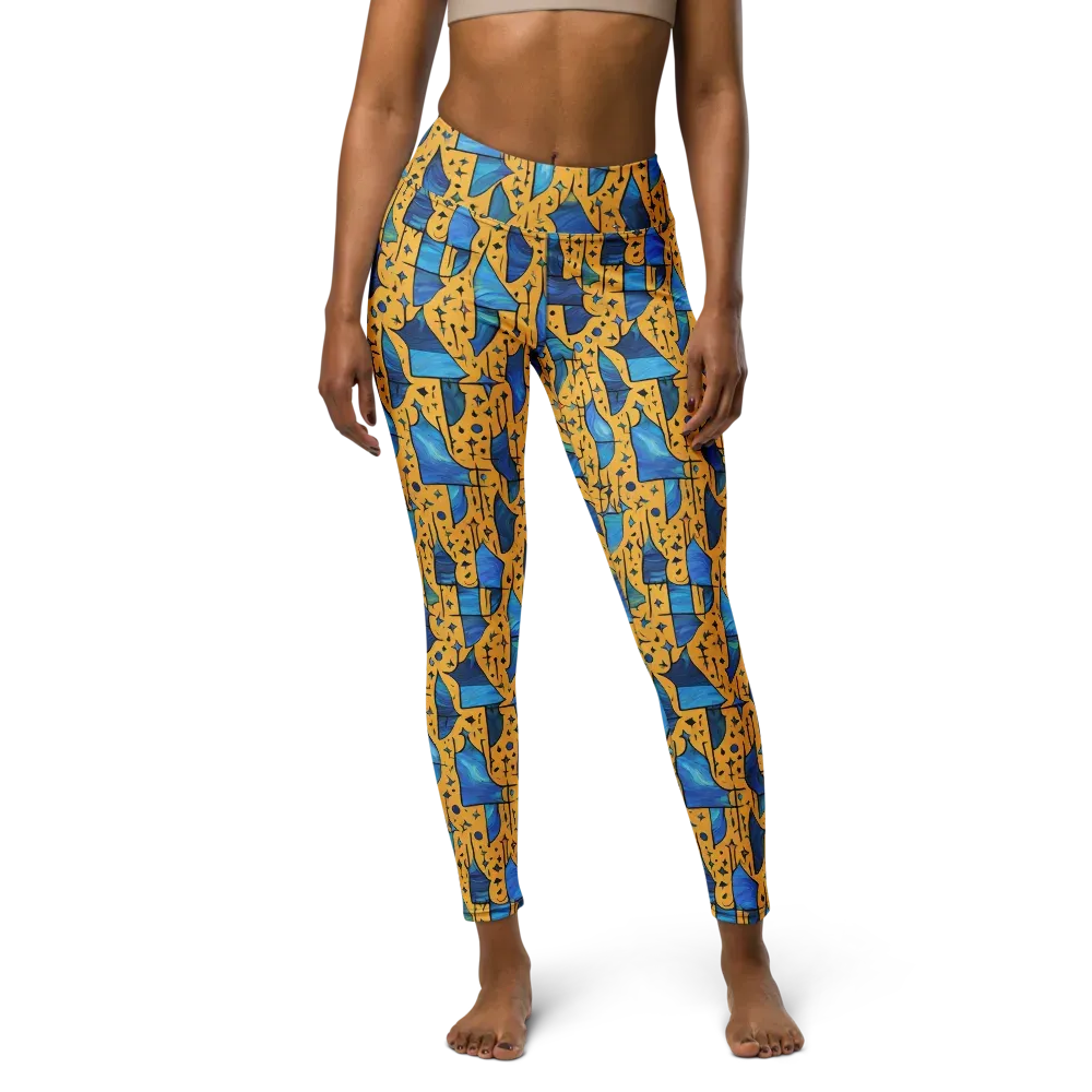 Gilded Current on Yoga Leggings — Front