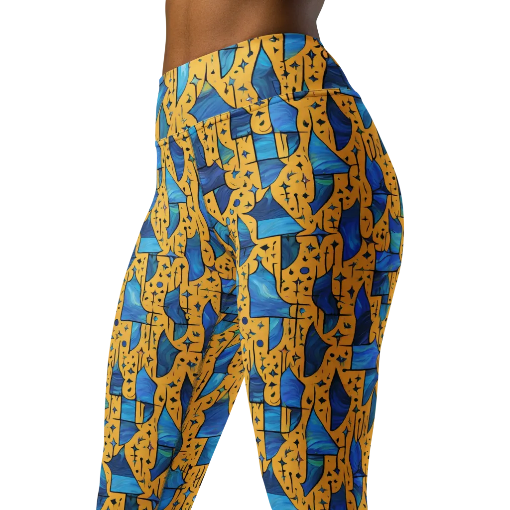 Gilded Current on Yoga Leggings — Left Front