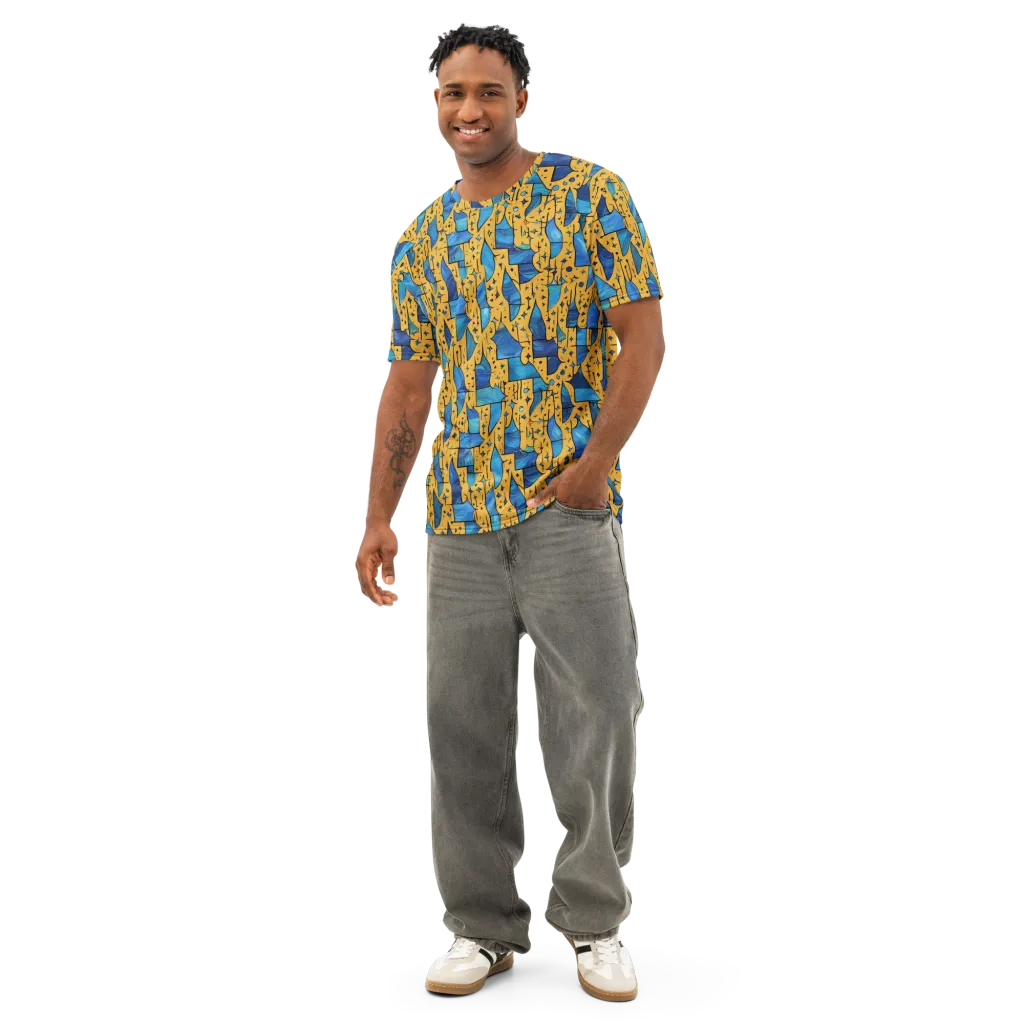Gilded Current on Men's Cotton Crew Neck T-Shirt — Front