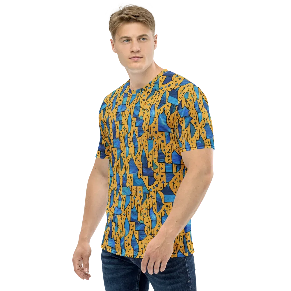 Gilded Current on Men's Crew Neck T-Shirt — Left