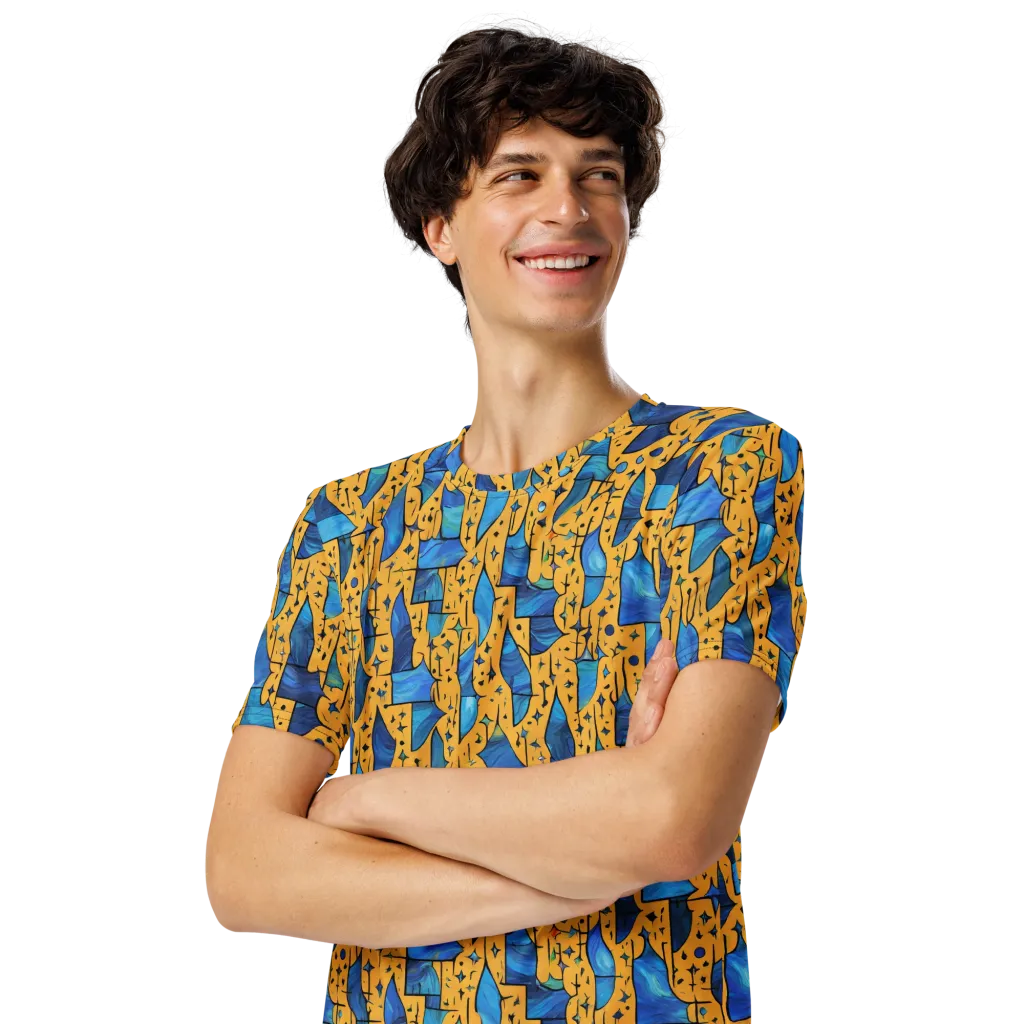 Gilded Current on Men's Crew Neck T-Shirt — Left Front
