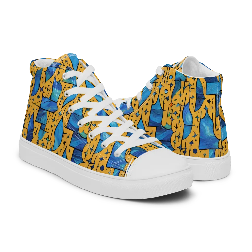 Gilded Current on Men's High Top Canvas Shoes — Right