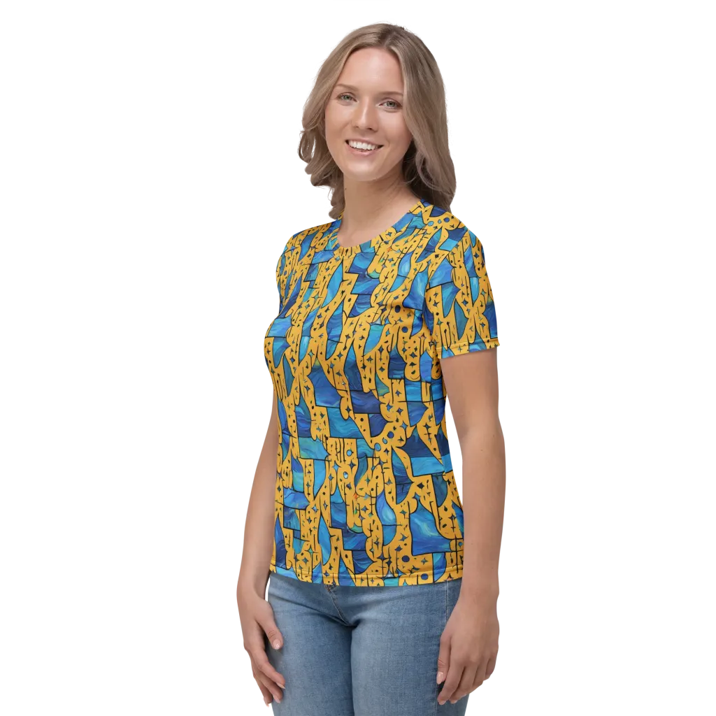 Gilded Current on Women's Crew Neck T-Shirt — Left