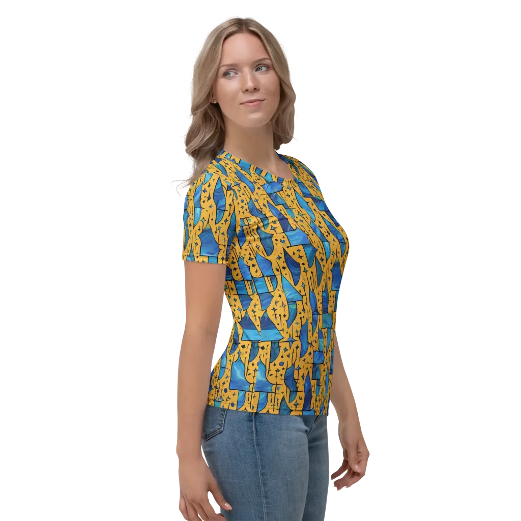 Gilded Current on Women's Crew Neck T-Shirt — Right