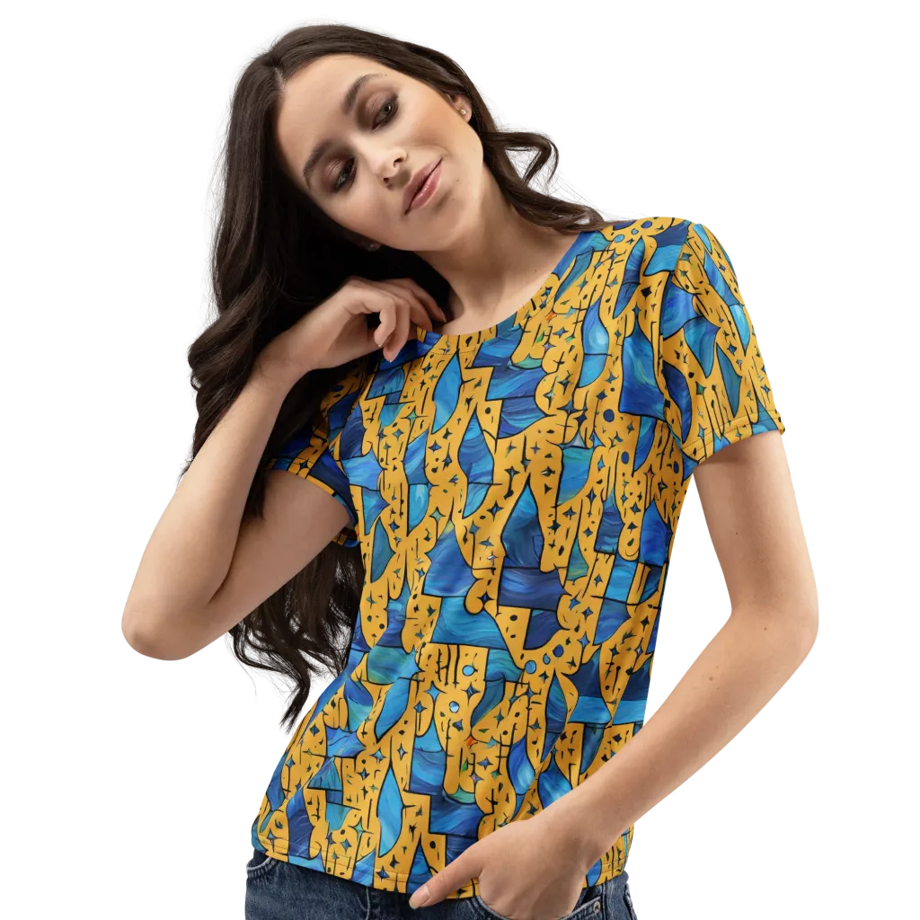 Gilded Current on Women's Crew Neck T-Shirt — Left Front