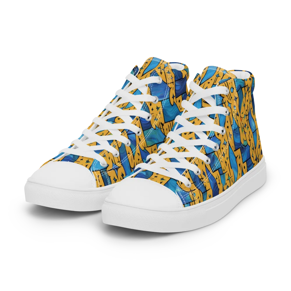 Gilded Current on Women's High Top Canvas Shoes — Left Front