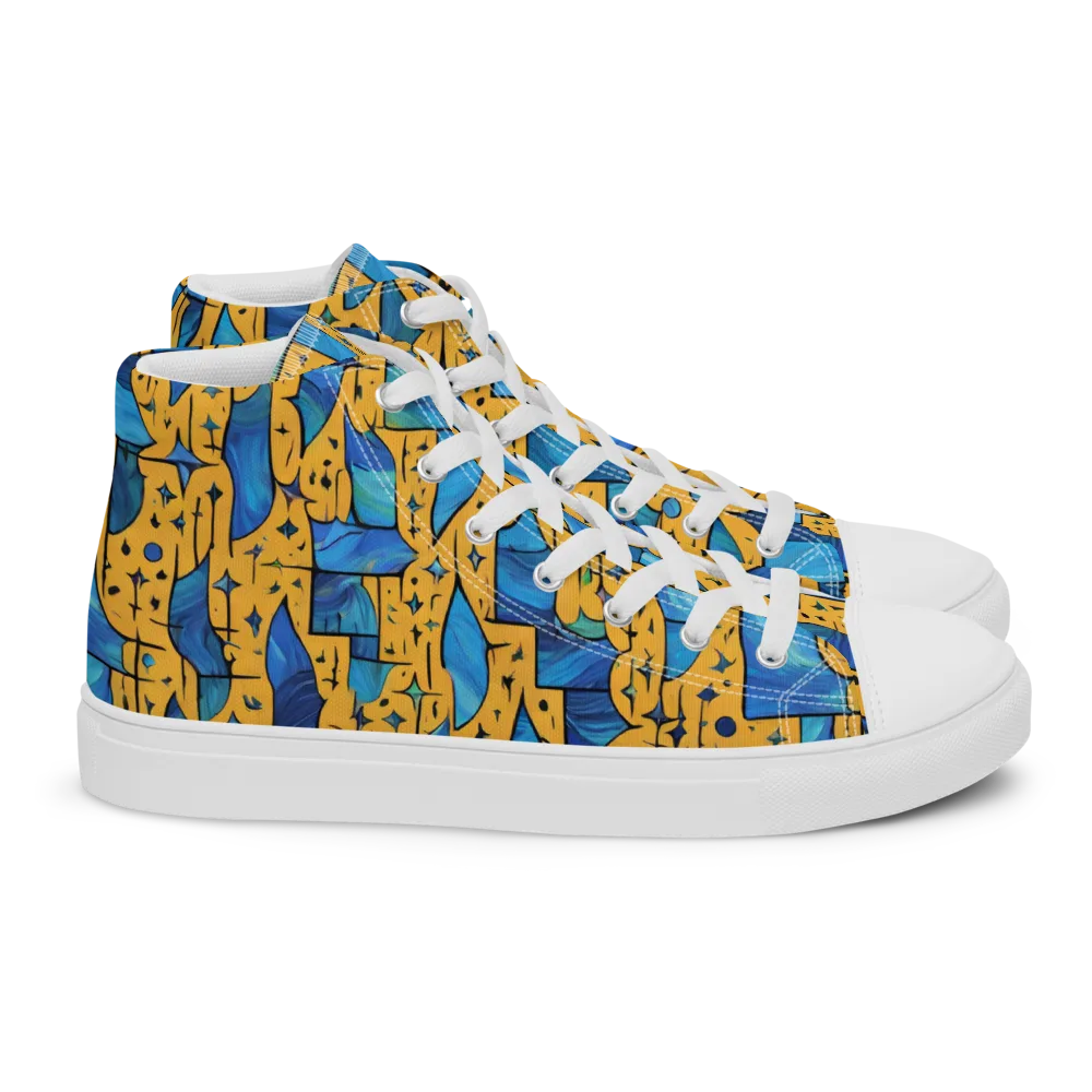 Gilded Current on Women's High Top Canvas Shoes — Right