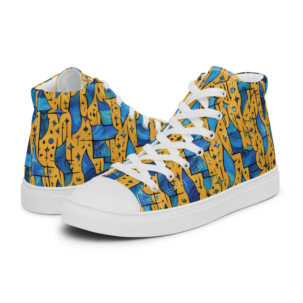 Gilded Current on Women's High Top Canvas Shoes — Left