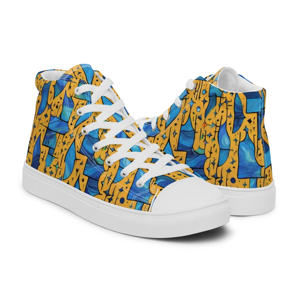 Gilded Current on Women's High Top Canvas Shoes — Right