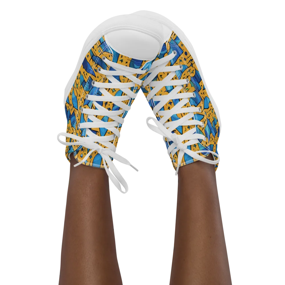 Gilded Current on Women's High Top Canvas Shoes — Front