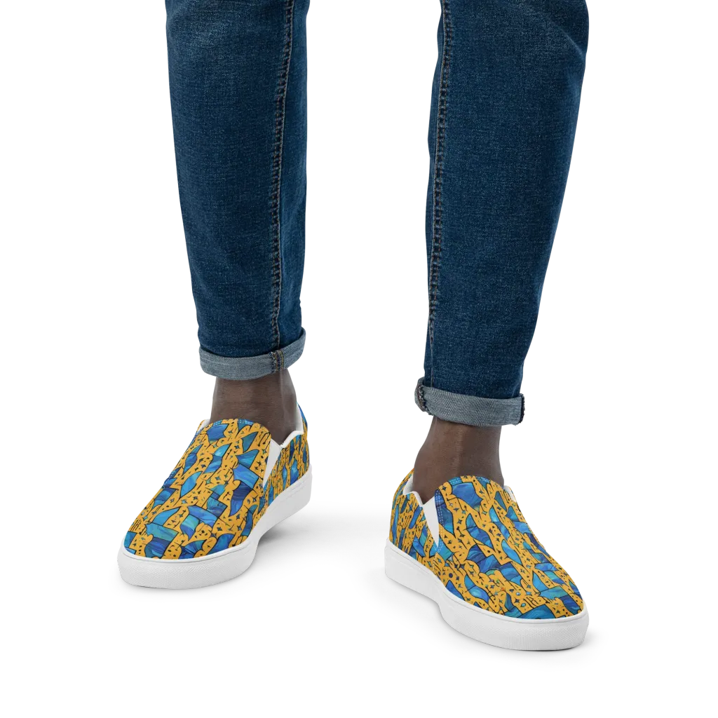 Gilded Current on Men's Slip-On Canvas Shoes — Front