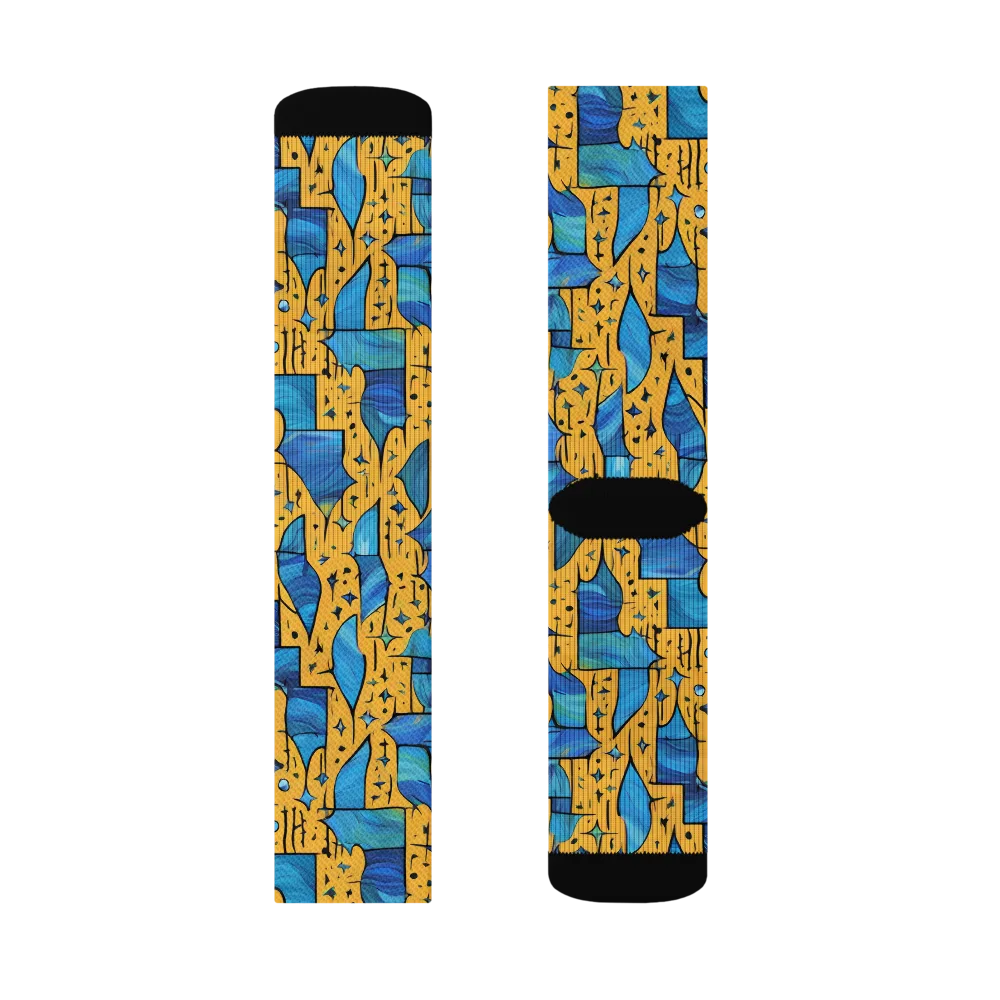 Gilded Current on Socks — Left Sock