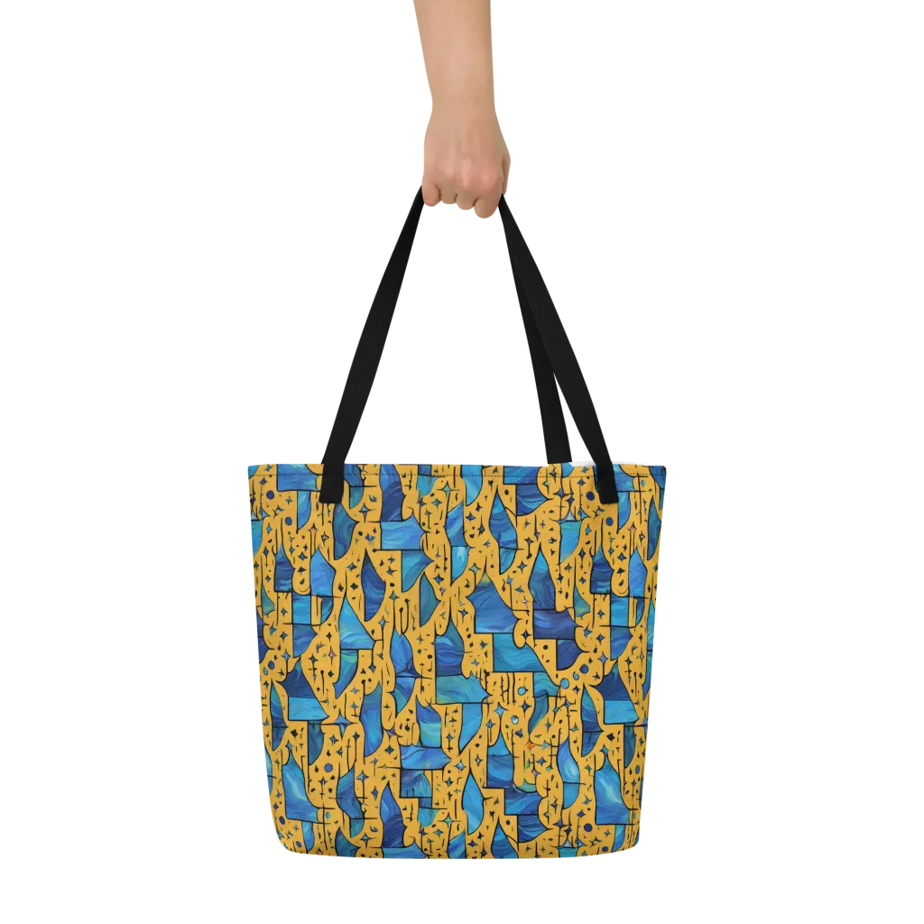 Gilded Current on Large Tote Bag W/ Pocket — Front