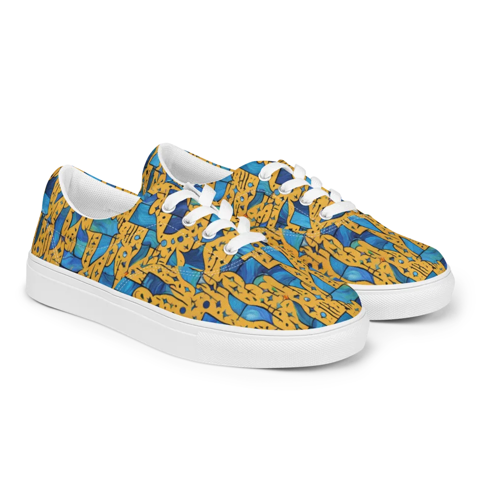 Gilded Current on Men's Lace-Up Canvas Shoes — Right Front