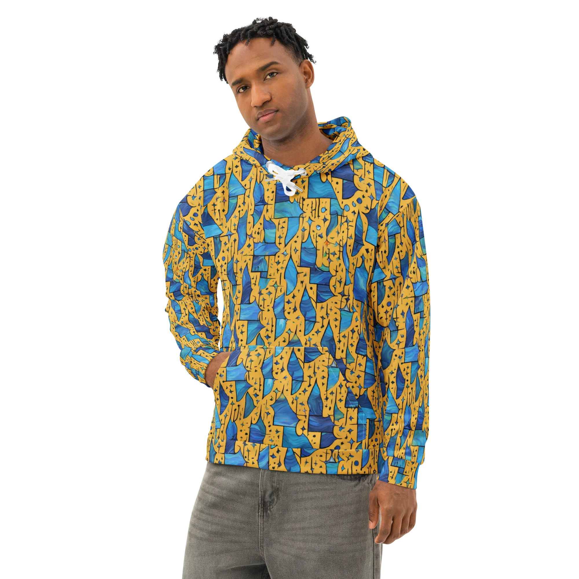 Gilded Current on Cotton Hoodie — Left Front