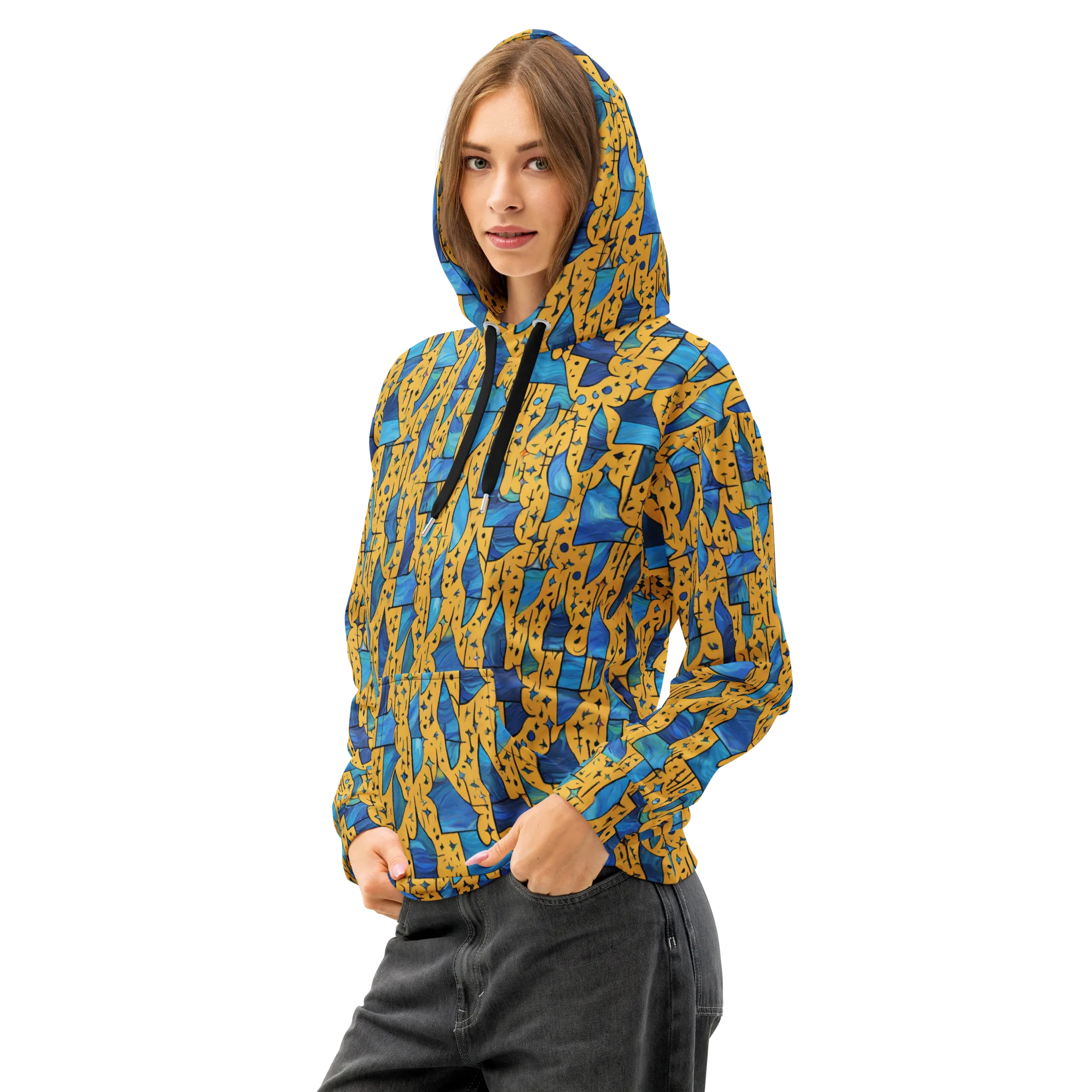 Gilded Current on Cotton Hoodie — Left Front