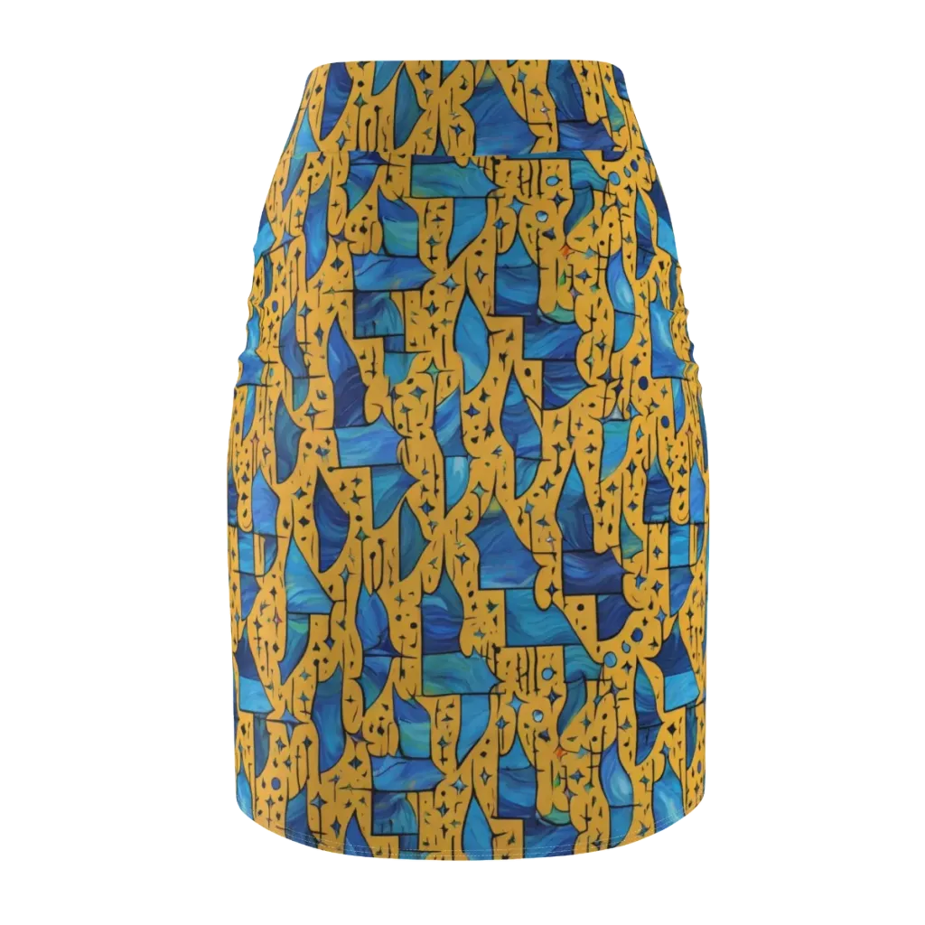 Gilded Current on Pencil Skirt — Back